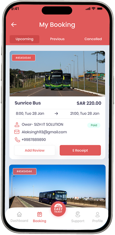 Booking Review Screen
